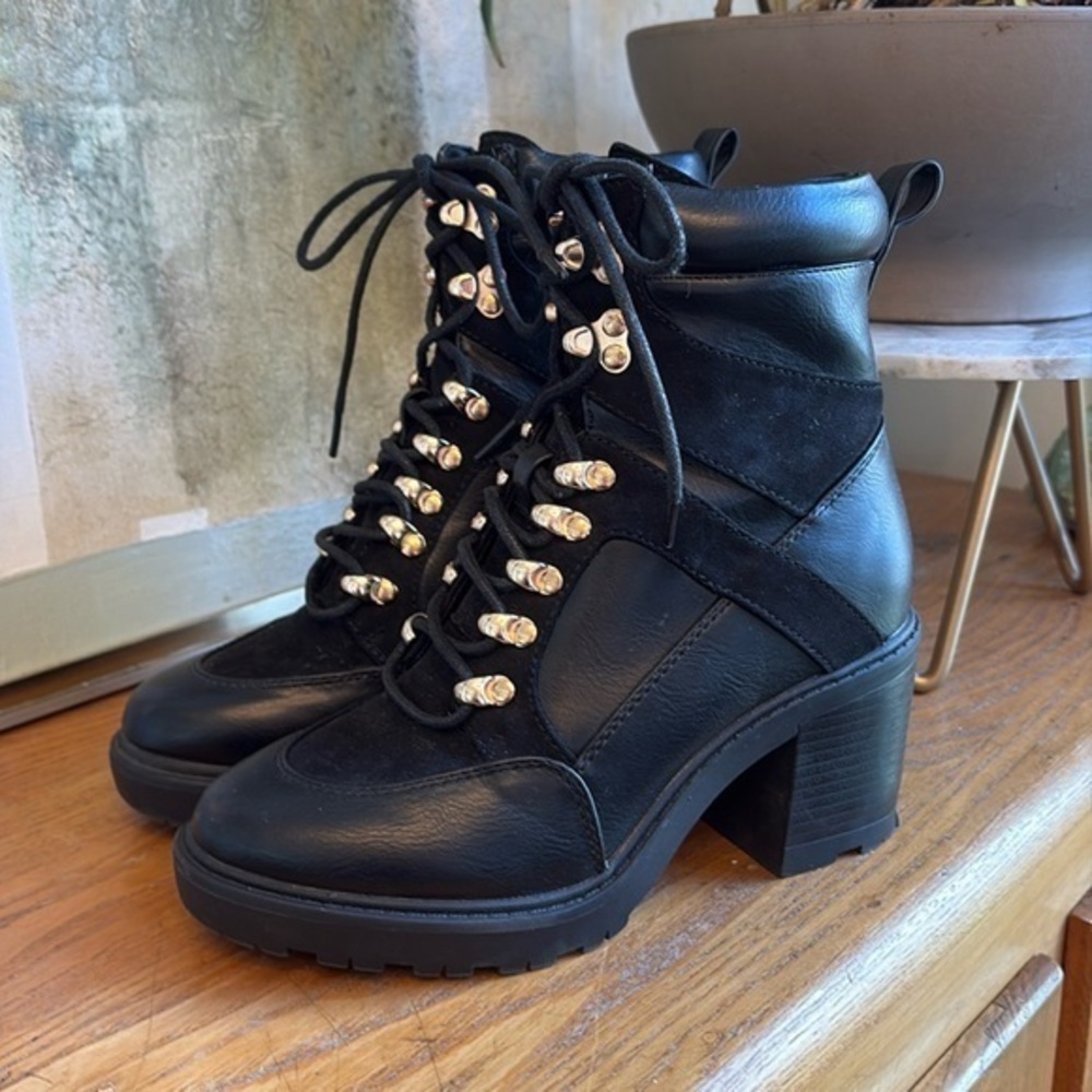 🥦 JF Edde black vegan Moto style boot:
